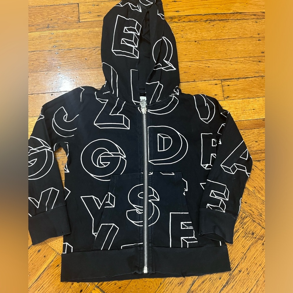 Nununu Black Hoodie with White Accents